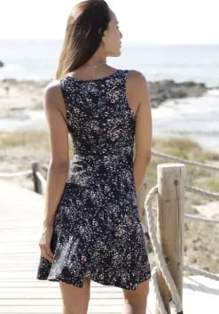 Discount Vivance Jerseykleid Schwarz-Rose-Bedruckt