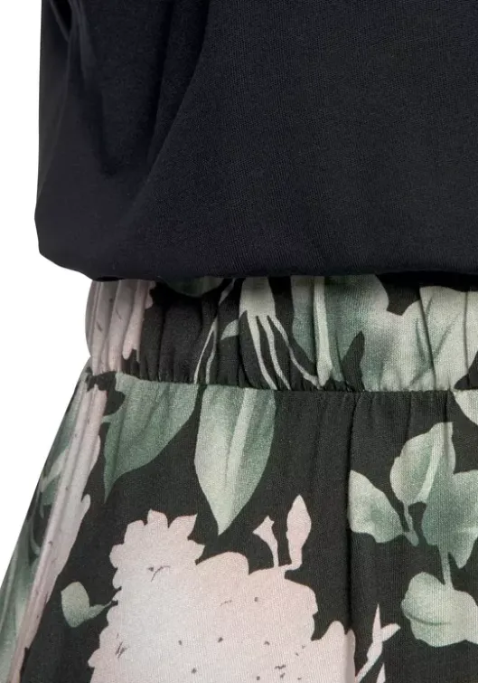 Outlet Buffalo Jerseykleid Schwarz-Rosa-Bedruckt