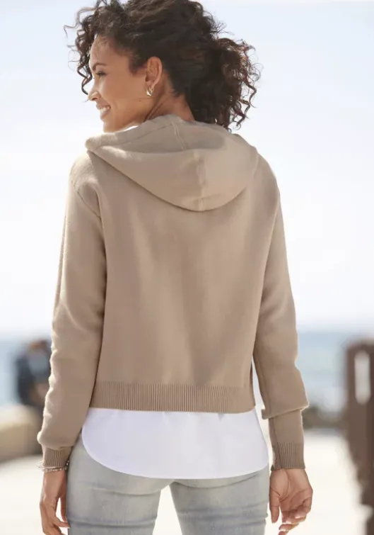 Outlet Vivance Kapuzenpullover Beige