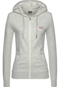 Hot H.I.S Kapuzensweatjacke Grau-Meliert