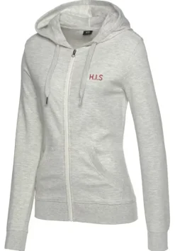 Hot H.I.S Kapuzensweatjacke Grau-Meliert