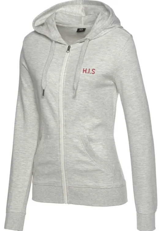 Hot H.I.S Kapuzensweatjacke Grau-Meliert