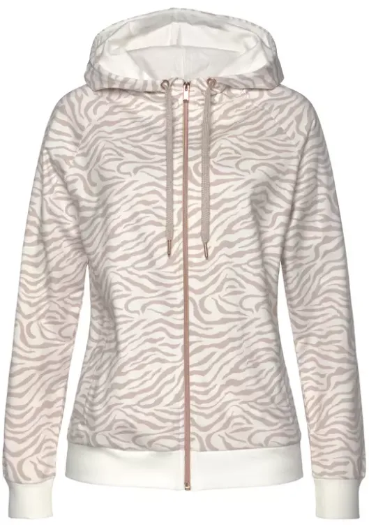LASCANA Kapuzensweatjacke"/ Sweatshirtjacke Mit Details In Rosegold" Beige-Nougat