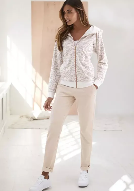 LASCANA Kapuzensweatjacke"/ Sweatshirtjacke Mit Details In Rosegold" Beige-Nougat