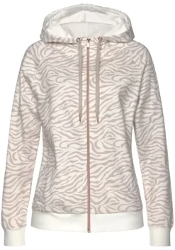 Hot Kapuzensweatjacke"/ Sweatshirtjacke Mit Details In Rosegold" Nachhaltige Homewear