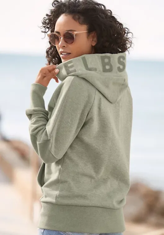 Discount Elbsand Kapuzensweatjacke"Kelina" Grun Meliert