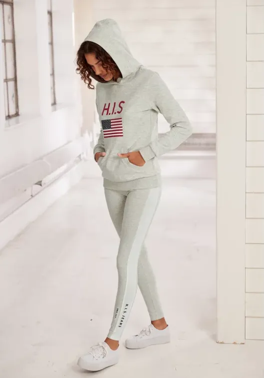 H.I.S Kapuzensweatshirt Grau-Meliert