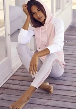 New Bench. Kapuzensweatshirt Weis-Rosa