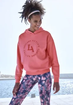 Discount Kapuzensweatshirt"- Performance Hoodie Mit Runder Logostickerei Und" Homewear-Oberteile