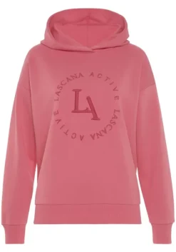 Discount LASCANA ACTIVE Kapuzensweatshirt"- Performance Hoodie Mit Runder Logostickerei Und" Rose