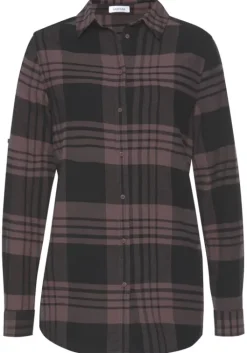Clearance LASCANA Karobluse Lila-Schwarz-Kariert