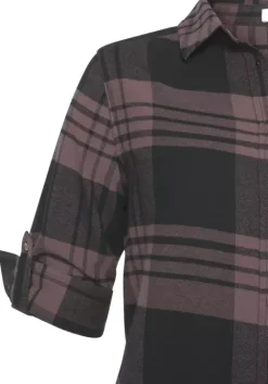 Clearance LASCANA Karobluse Lila-Schwarz-Kariert