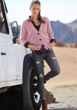 Clearance LASCANA Karobluse Lila-Schwarz-Kariert