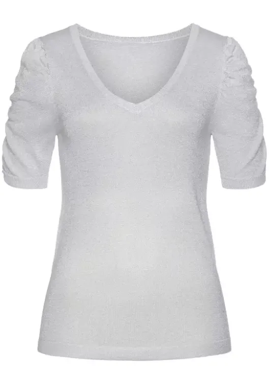 Hot Vivance Kurzarmpullover Silberfarben