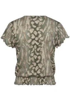 Best LASCANA Kurzarmshirt Taupe-Grun-Bedruckt