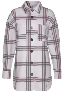 Best LASCANA Kurzjacke Grau-Rosa-Creme-Kariert