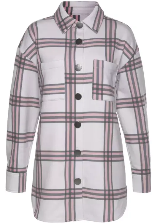 Best LASCANA Kurzjacke Grau-Rosa-Creme-Kariert