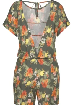 Clearance LASCANA Kurzoverall Khaki Bedruckt