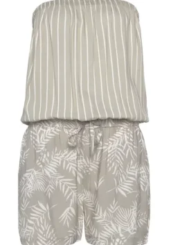 Hot LASCANA Kurzoverall Schilfgrun-Creme Bedruckt