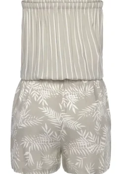 Hot LASCANA Kurzoverall Schilfgrun-Creme Bedruckt