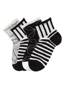 Hot H.I.S Kurzsocken Schwarz-Weis-Gemustert