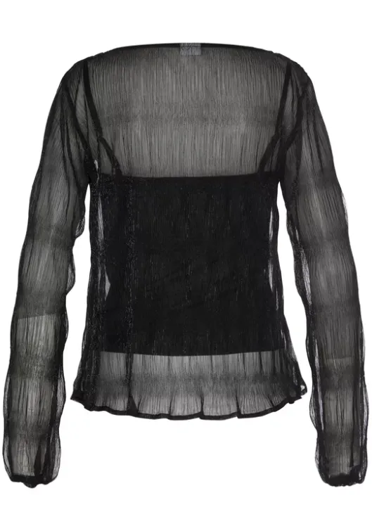 New LASCANA Langarmbluse Schwarz