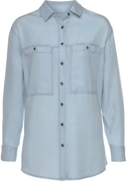Outlet Vivance Langarmbluse Blue Washed