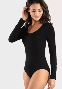 Clearance Vivance Langarmbody Schwarz, Weis