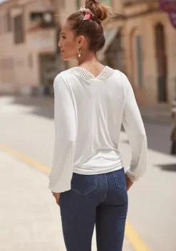 Outlet LASCANA Langarmshirt Creme