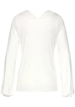 Outlet LASCANA Langarmshirt Creme