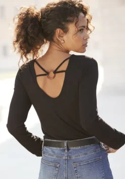 Discount LASCANA Langarmshirt Schwarz