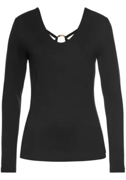 Discount LASCANA Langarmshirt Schwarz