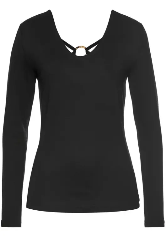 Discount LASCANA Langarmshirt Schwarz