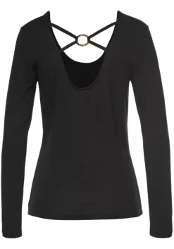 Discount LASCANA Langarmshirt Schwarz