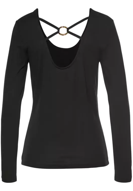 Discount LASCANA Langarmshirt Schwarz