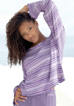 Online s.Oliver Langarmshirt Lila Gestreift