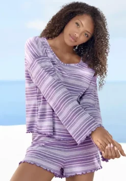 Online s.Oliver Langarmshirt Lila Gestreift