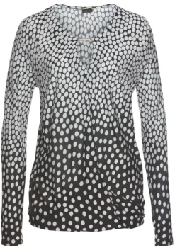 Sale LASCANA Langarmshirt Schwarz-Weis-Bedruckt