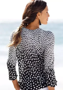 Sale LASCANA Langarmshirt Schwarz-Weis-Bedruckt