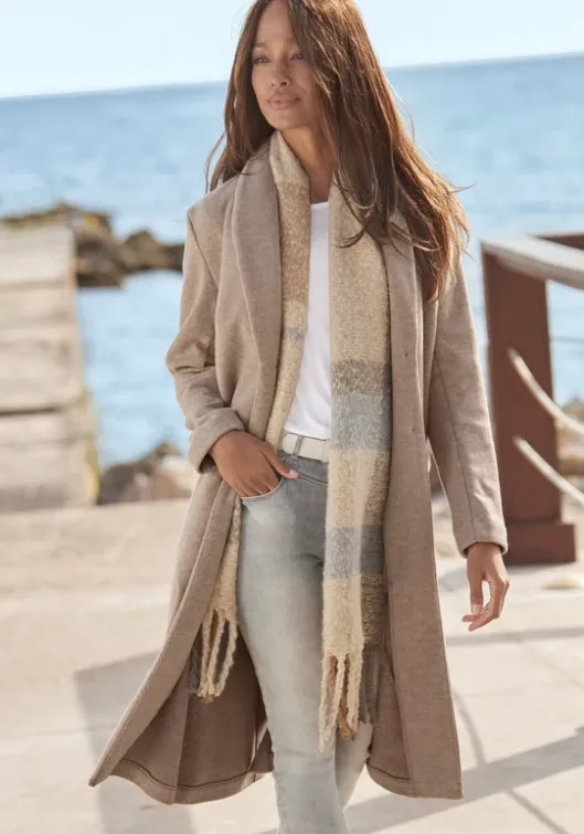 Outlet Buffalo Langmantel Sand Meliert