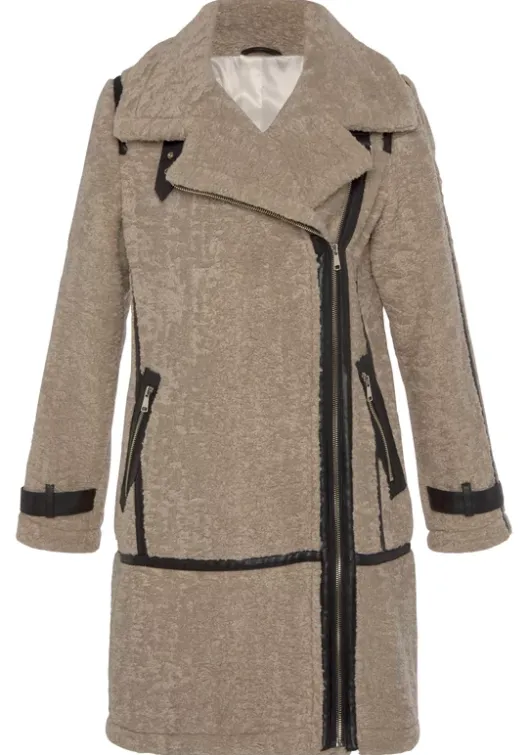 Outlet Buffalo Langmantel Beige-Schwarz