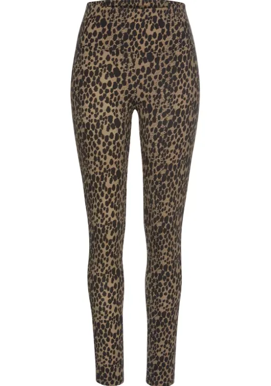 Discount Buffalo Leggings Camelfarben-Schwarz-Leo