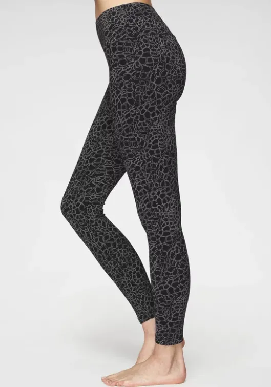 Discount H.I.S Leggings Schwarz-Bedruckt, Schwarz-Uni