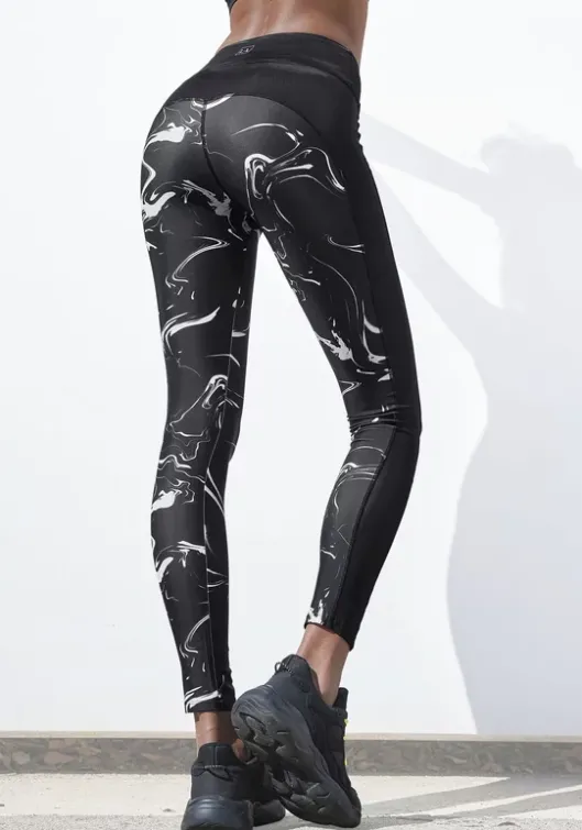 Sale Leggings"Black Marble" Homewear-Leggings