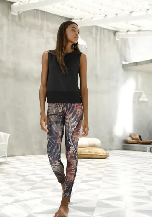 Discount LASCANA ACTIVE Leggings"Tropical" Gemustert-Braun-Beige-Grau