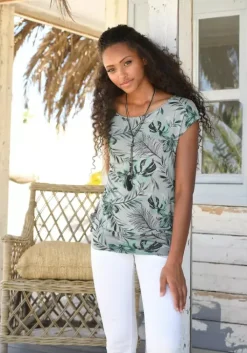 Best LASCANA Longshirt Taupe-Grun