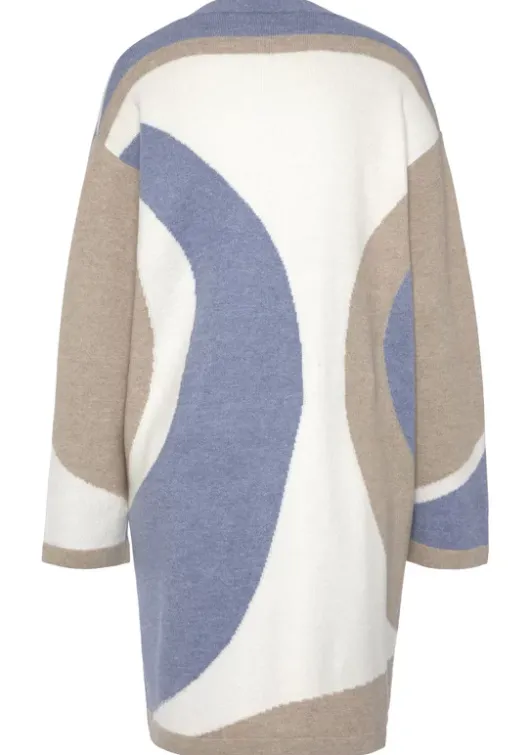 Sale LASCANA Longstrickjacke Creme-Beige-Blau