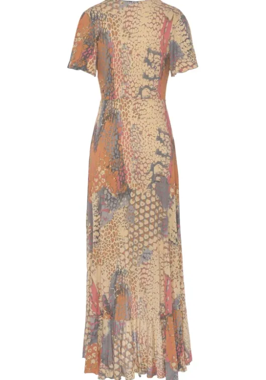 New Buffalo Maxikleid Orange-Blau-Bedruckt