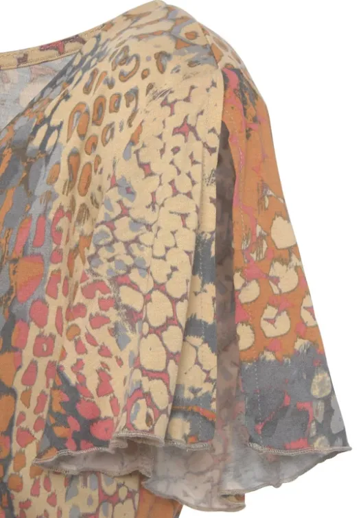 New Buffalo Maxikleid Orange-Blau-Bedruckt