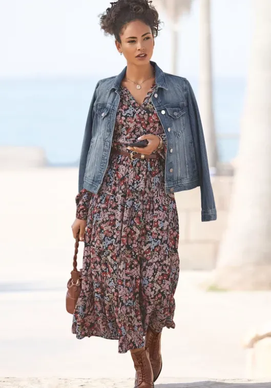 Sale LASCANA Maxikleid Floral-Bedruckt
